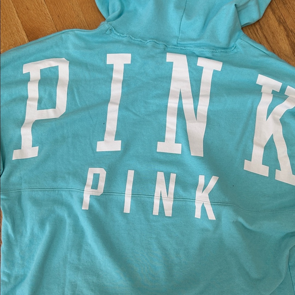 PINK Victoria's Secret Turquoise Hoodie - Picture 3 of 14